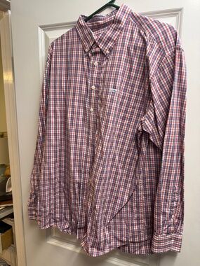 Men's Classic Red & Blue Plaid Button-Down Shirt